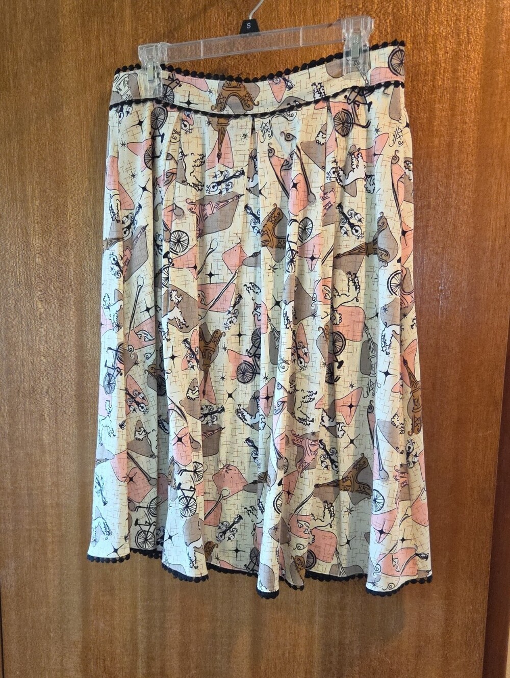Voodoo Vixen Marienne Parisian Novelty Print Poodle Swing Skirt L